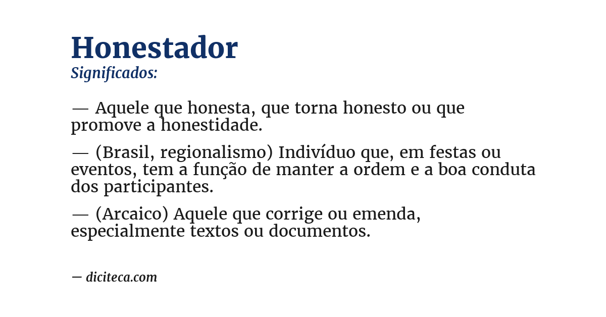 Significado de honestador