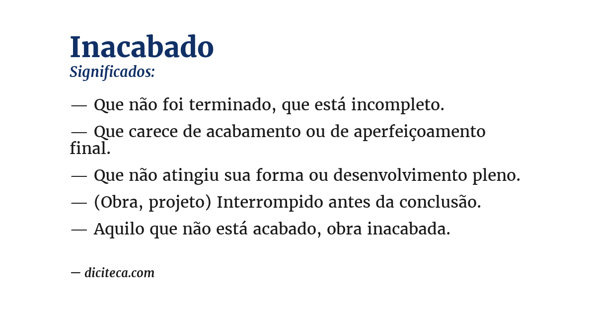 Significado de inacabado