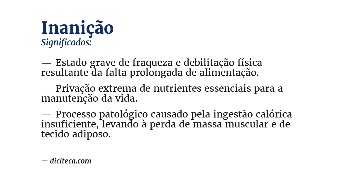 Significado de inanição