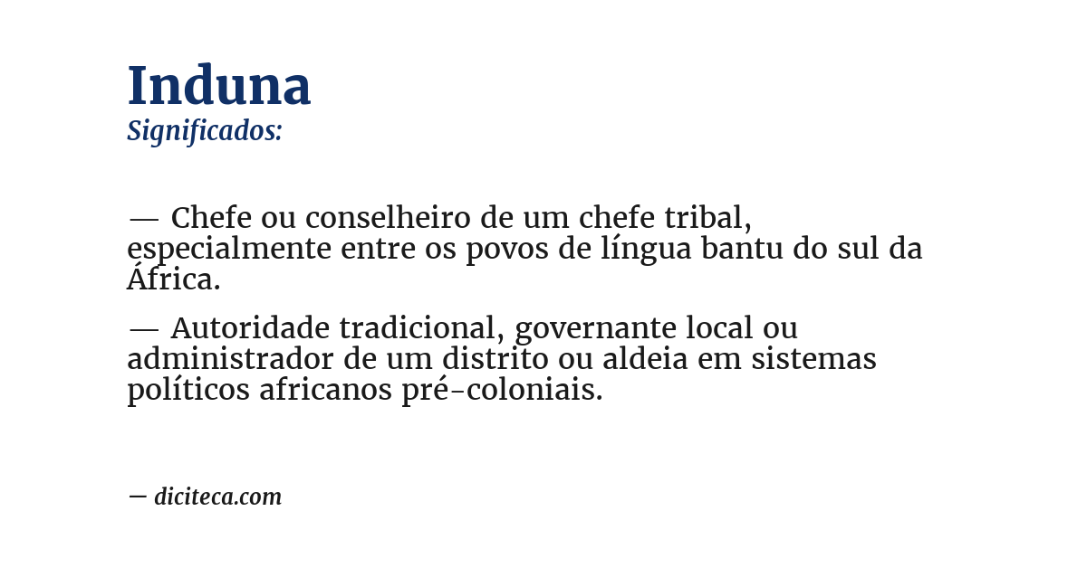 Significado de induna