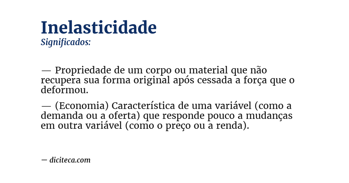 Significado de inelasticidade