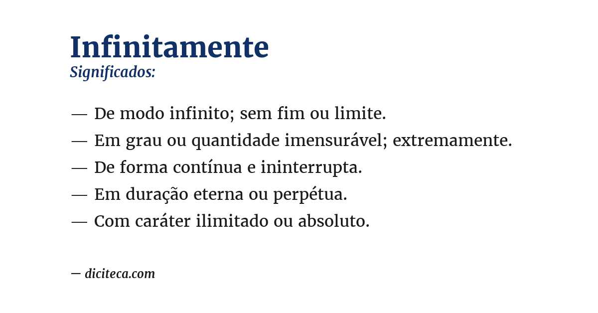 Significado de infinitamente