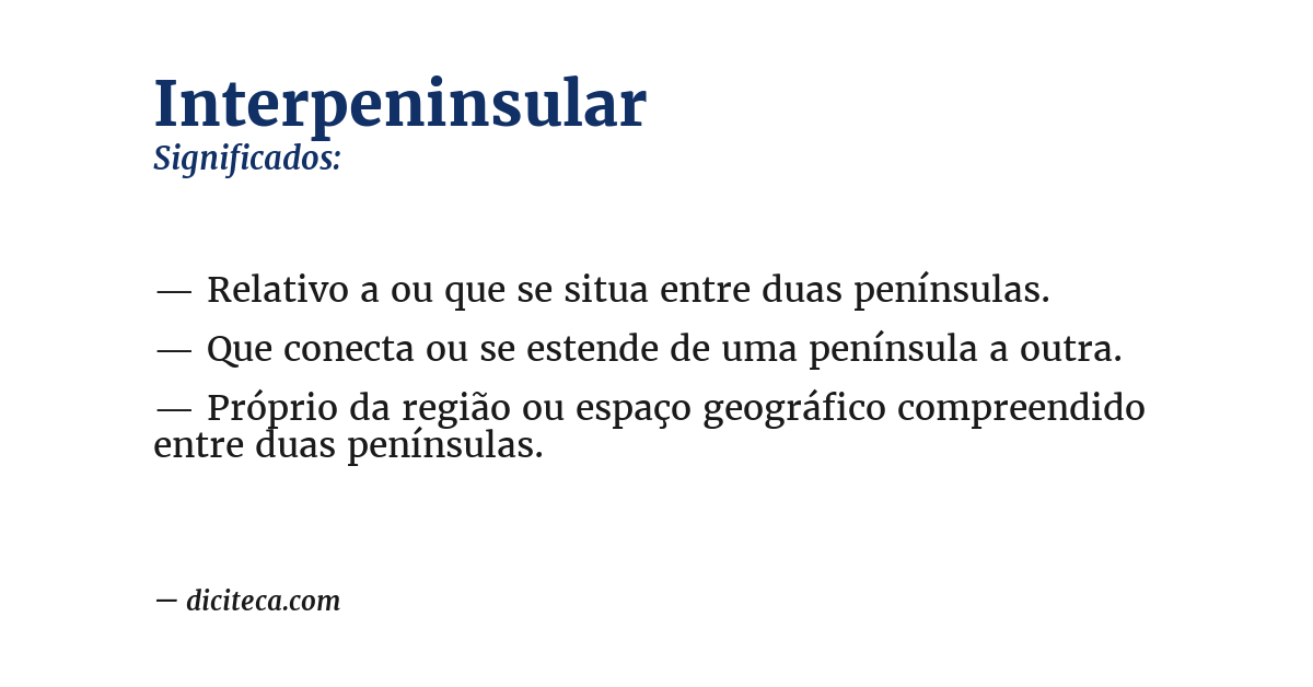 Significado de interpeninsular