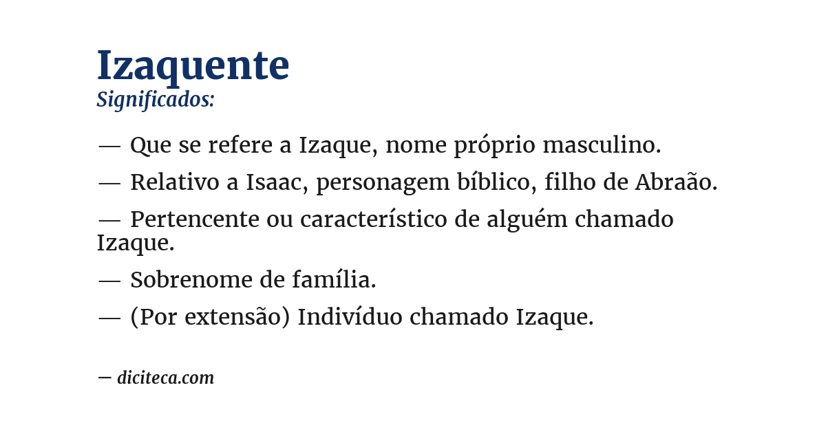 Significado de izaquente