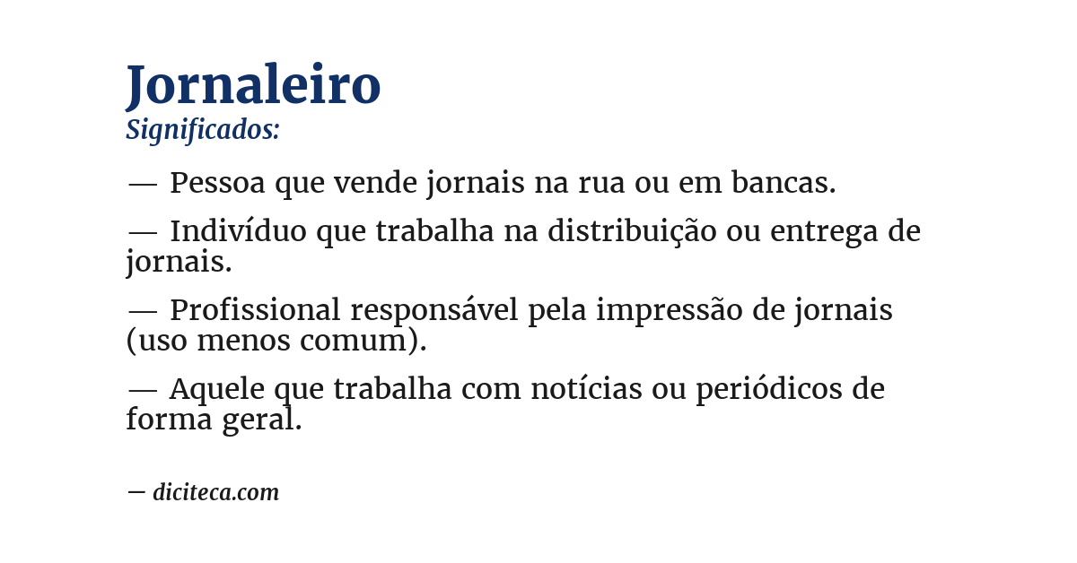 Significado de jornaleiro