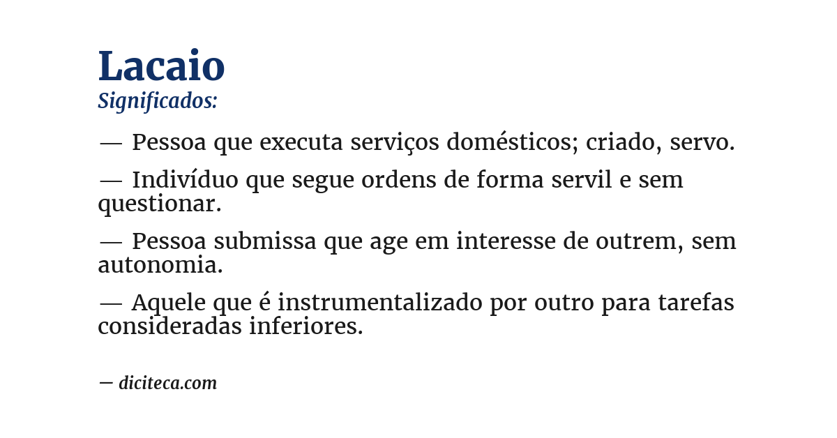 Significado de lacaio