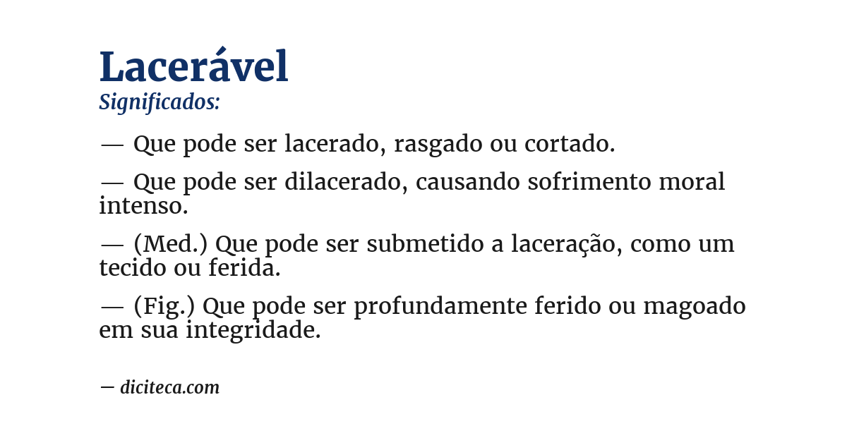 Significado de lacerável
