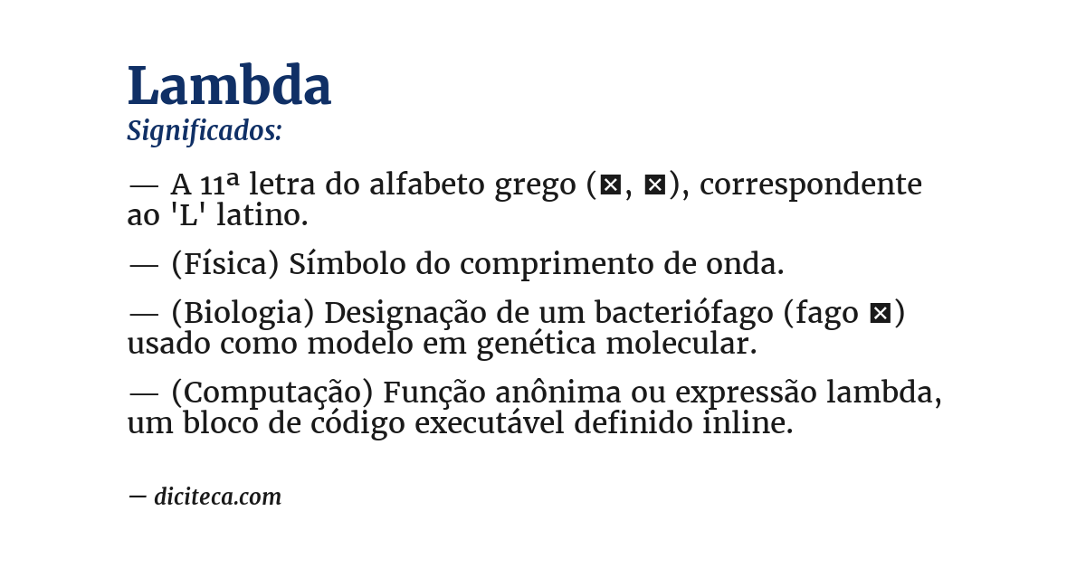 Significado de lambda