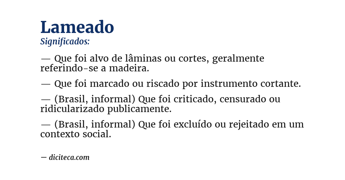 Significado de lameado