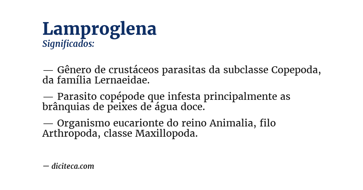 Significado de lamproglena