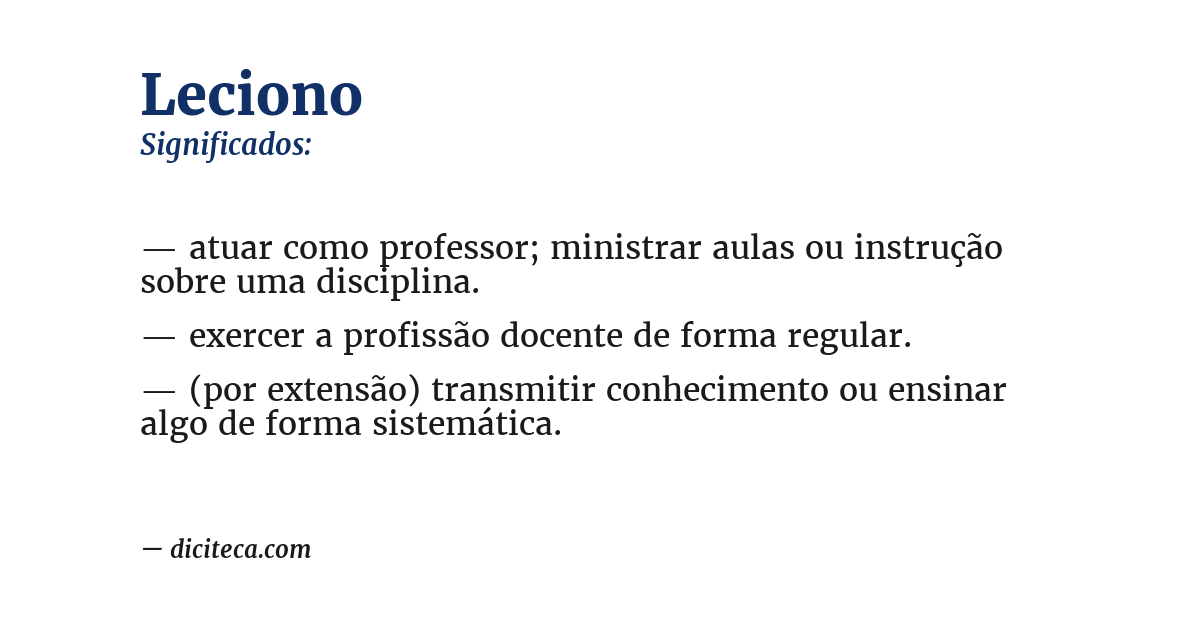 Significado de leciono
