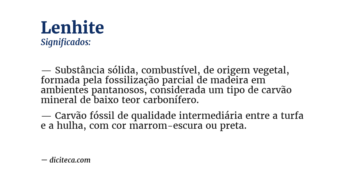 Significado de lenhite