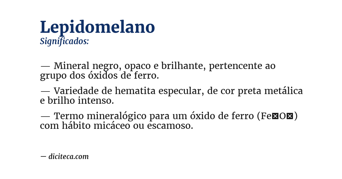 Significado de lepidomelano