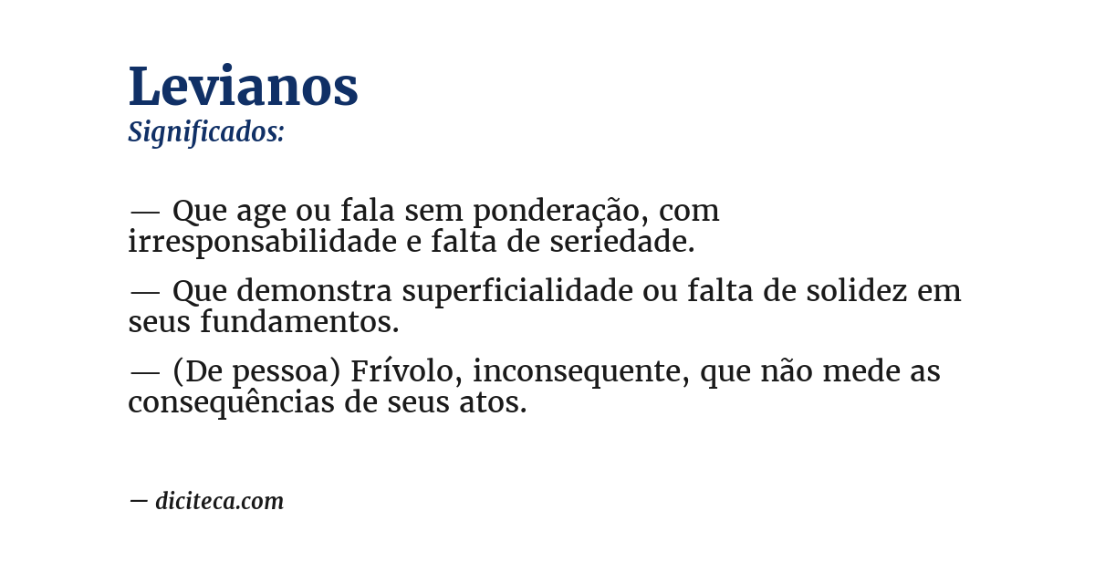 Significado de levianos