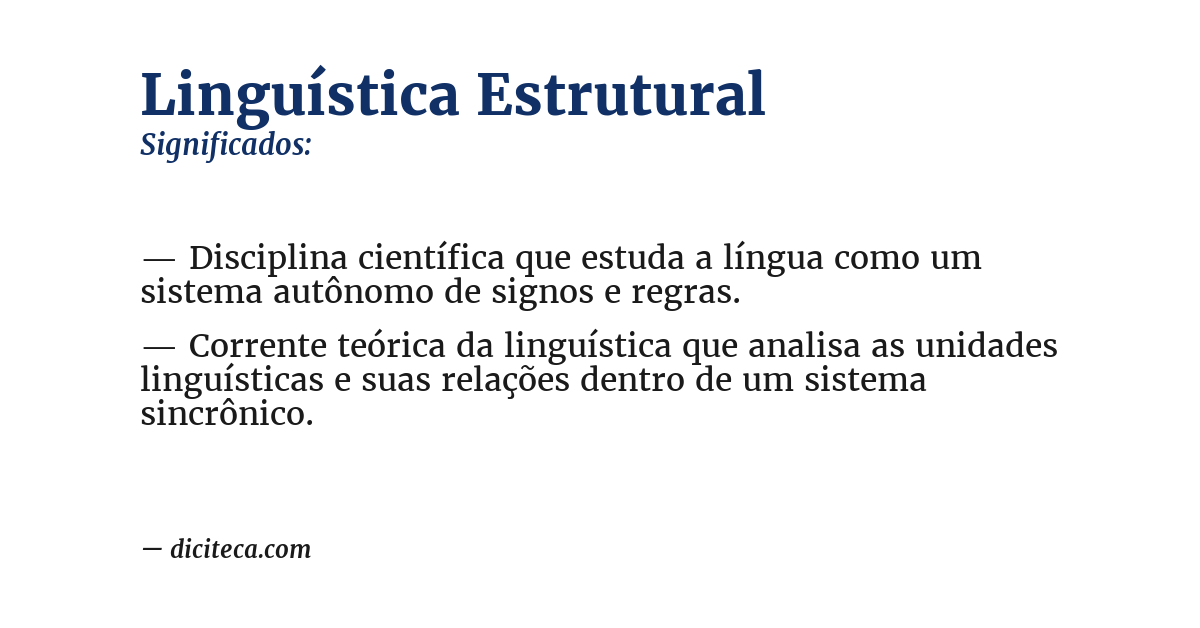 Significado de linguística estrutural