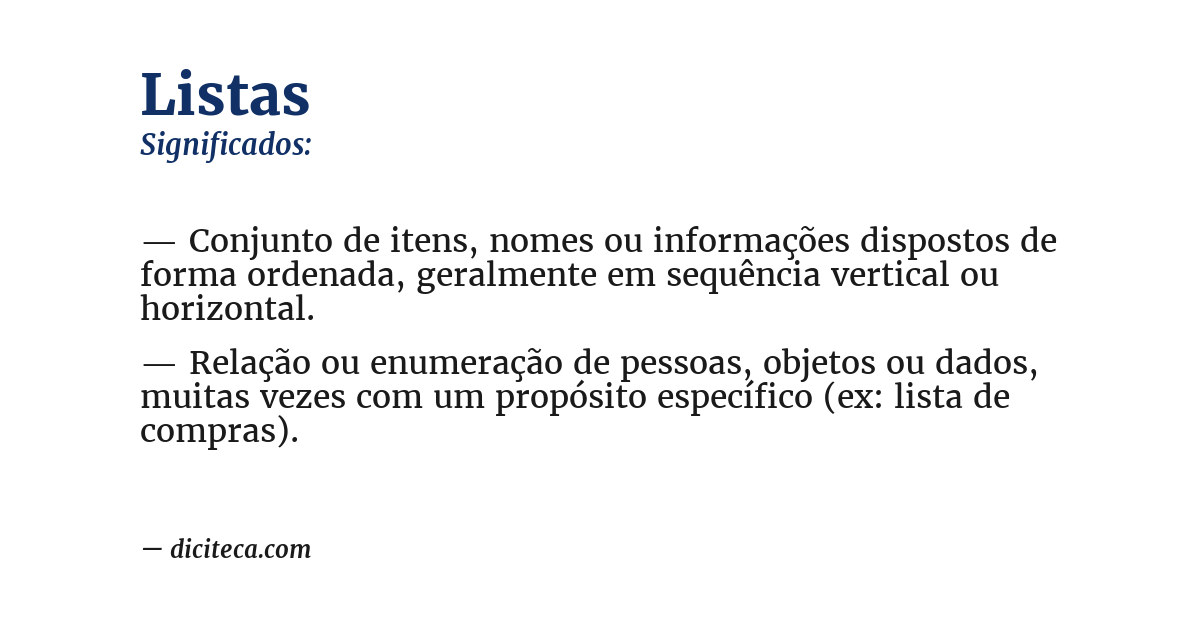 Significado de listas