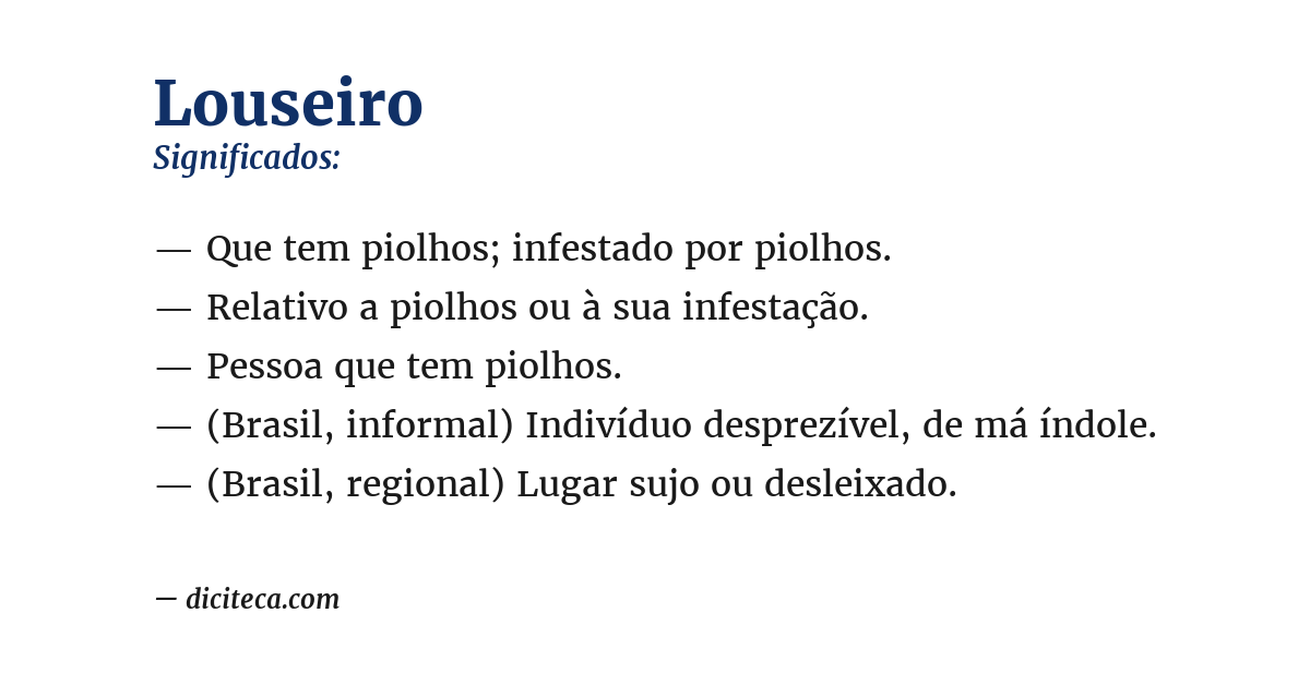 Significado de louseiro