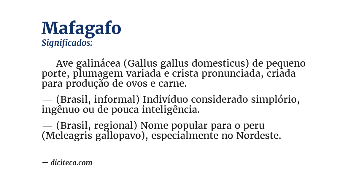 Significado de mafagafo