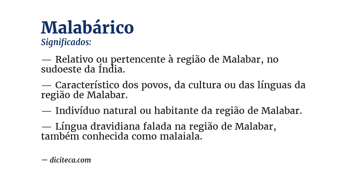 Significado de malabárico