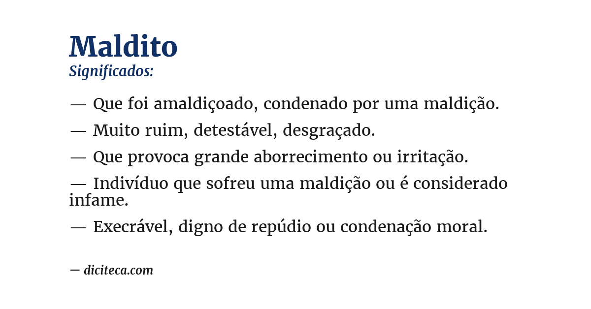 Significado de maldito