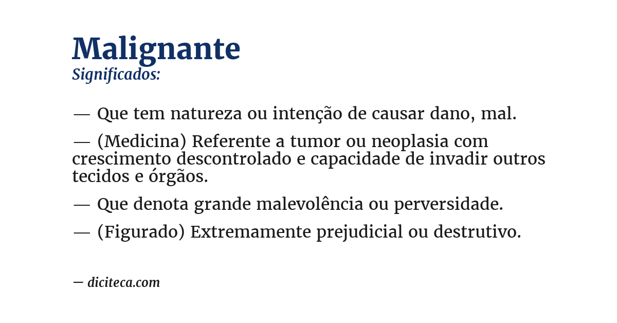 Significado de malignante