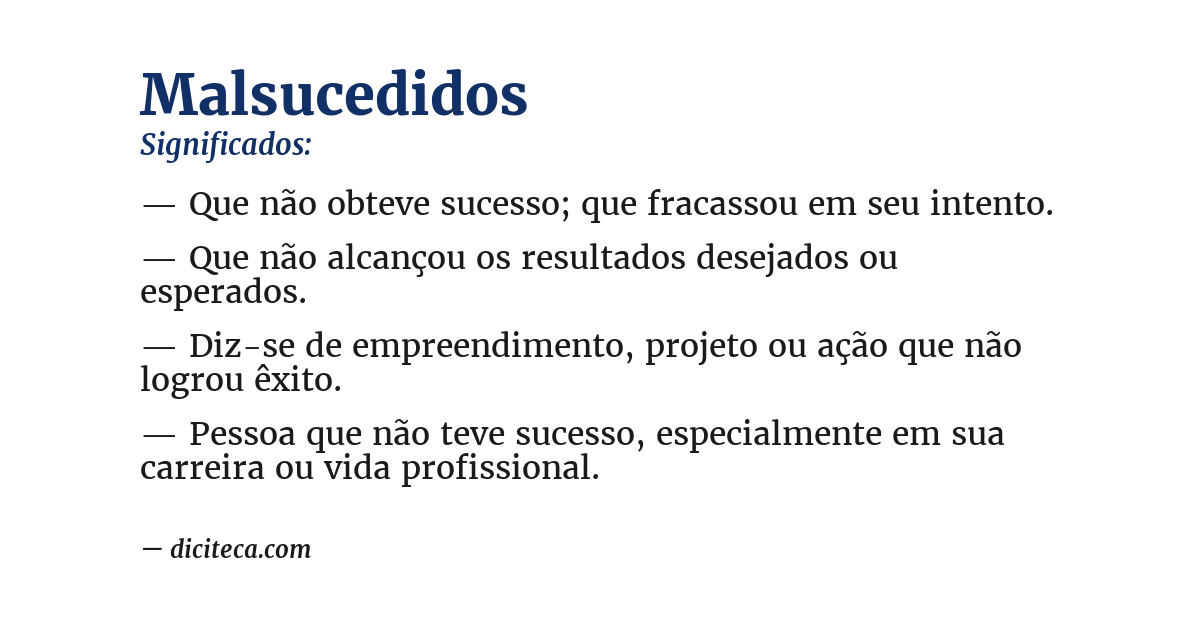 Significado de malsucedidos