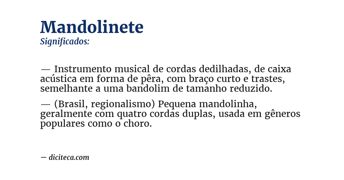 Significado de mandolinete