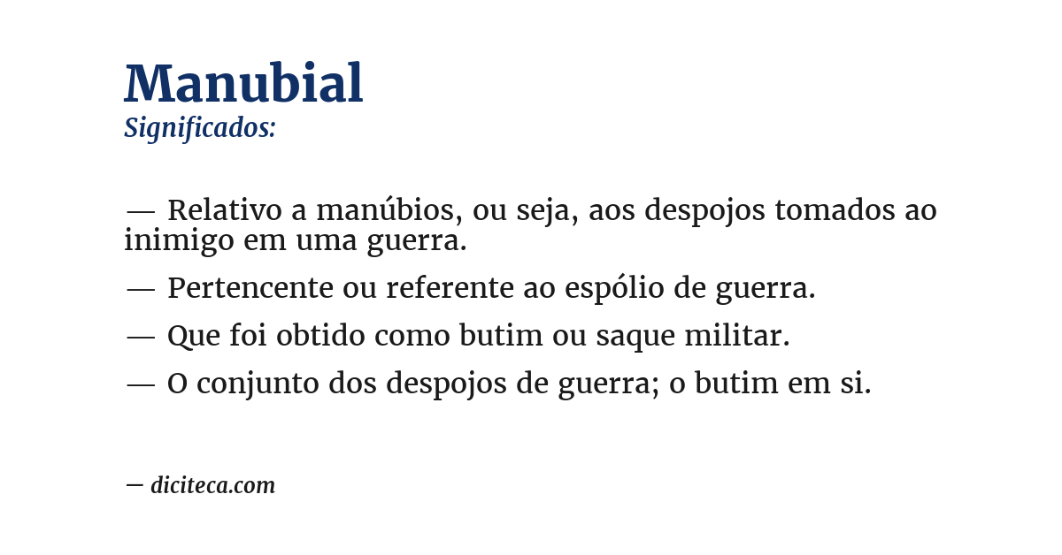 Significado de manubial