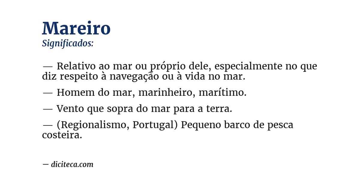 Significado de mareiro