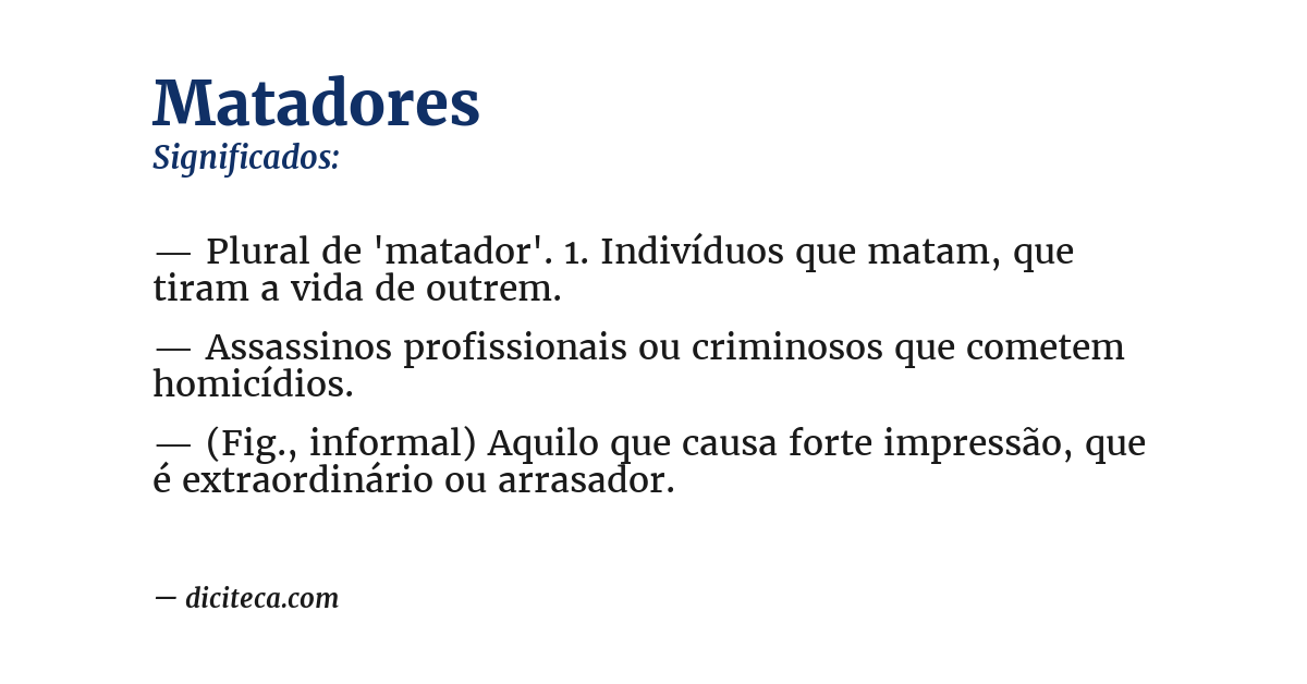 Significado de matadores