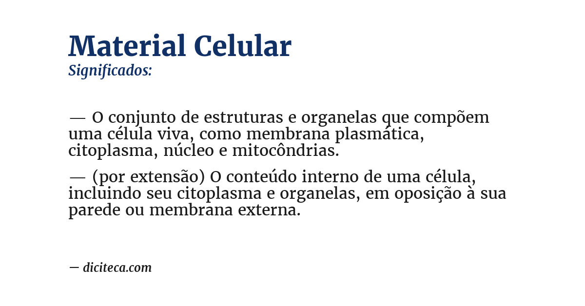 Significado de material celular