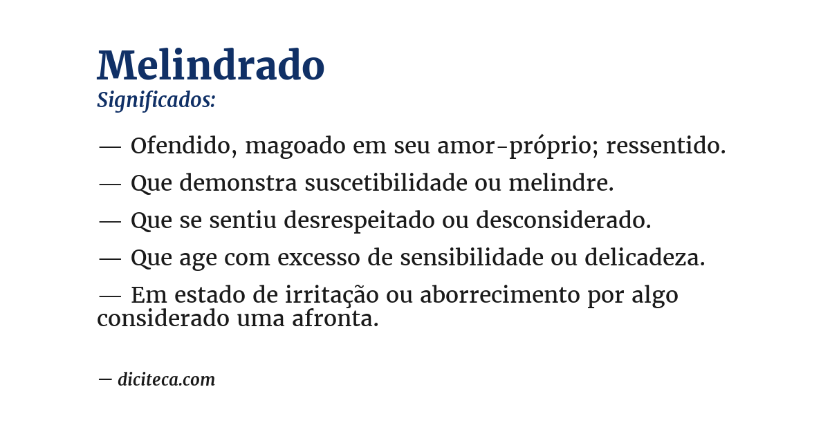 Significado de melindrado