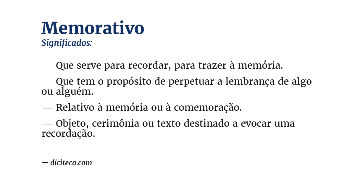 Significado de memorativo