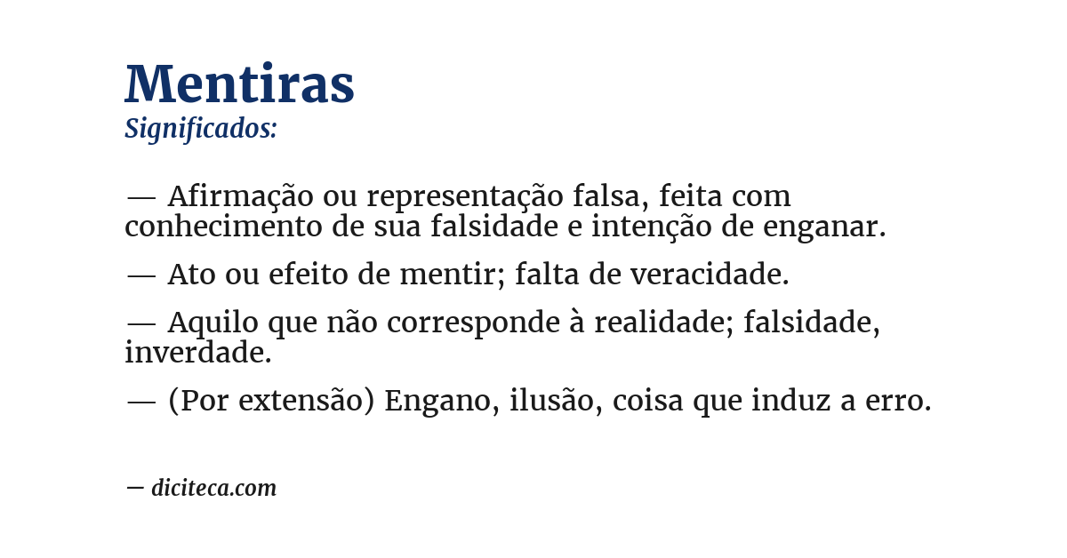 Significado de mentiras