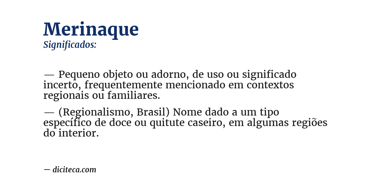 Significado de merinaque