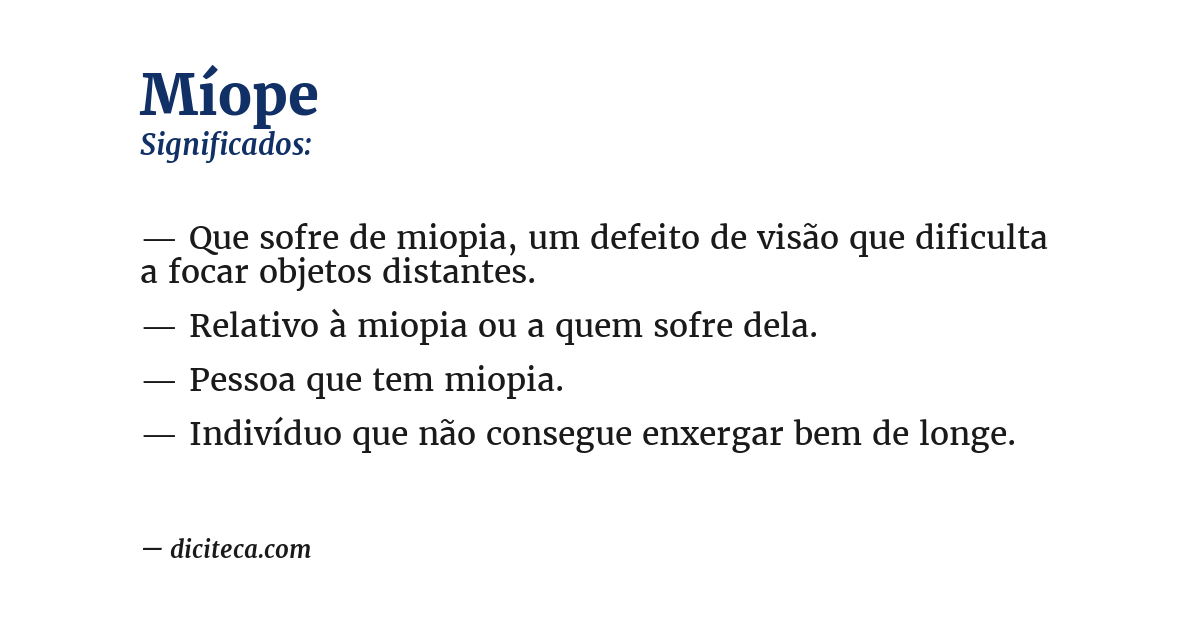 Significado de míope