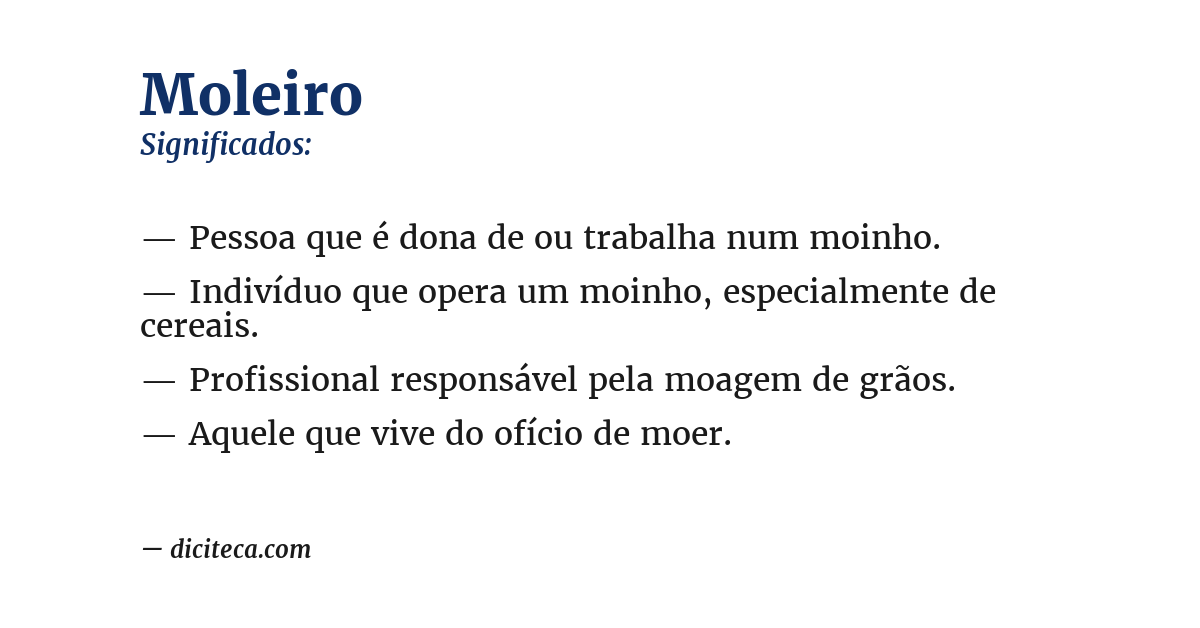Significado de moleiro