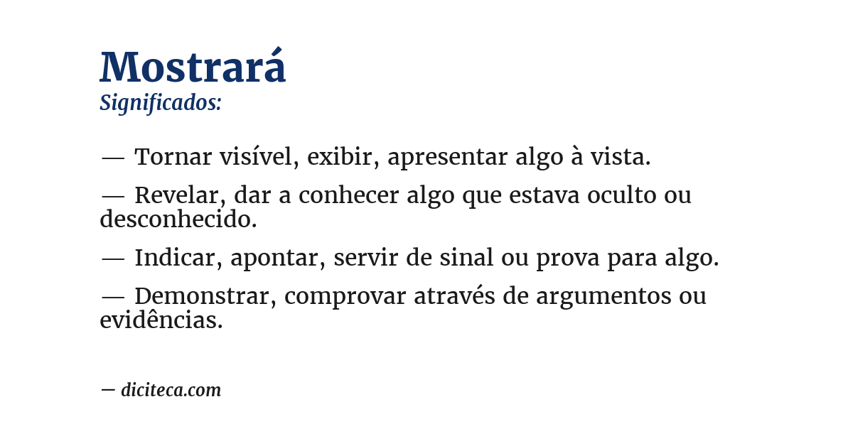 Significado de mostrará