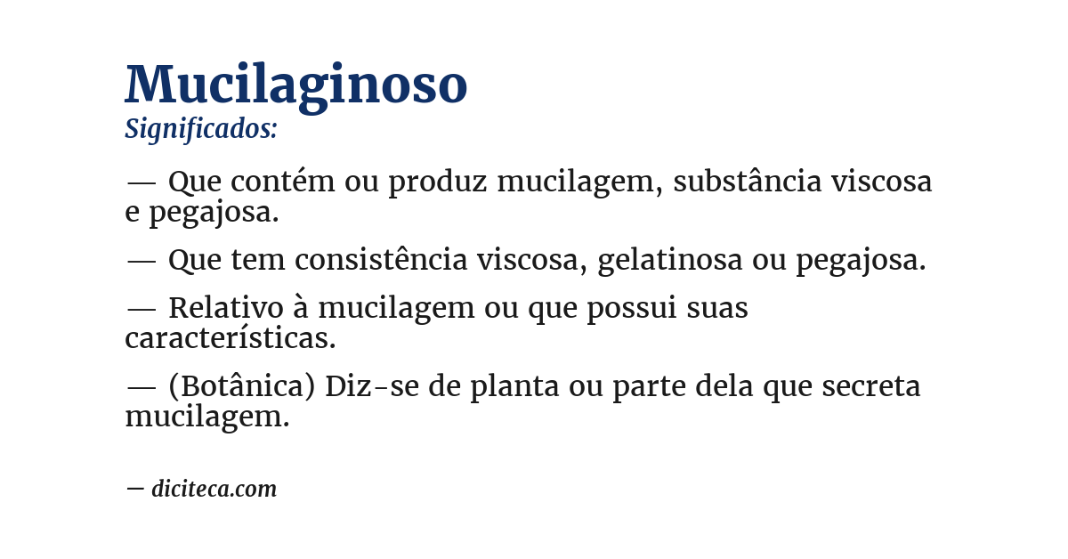Significado de mucilaginoso