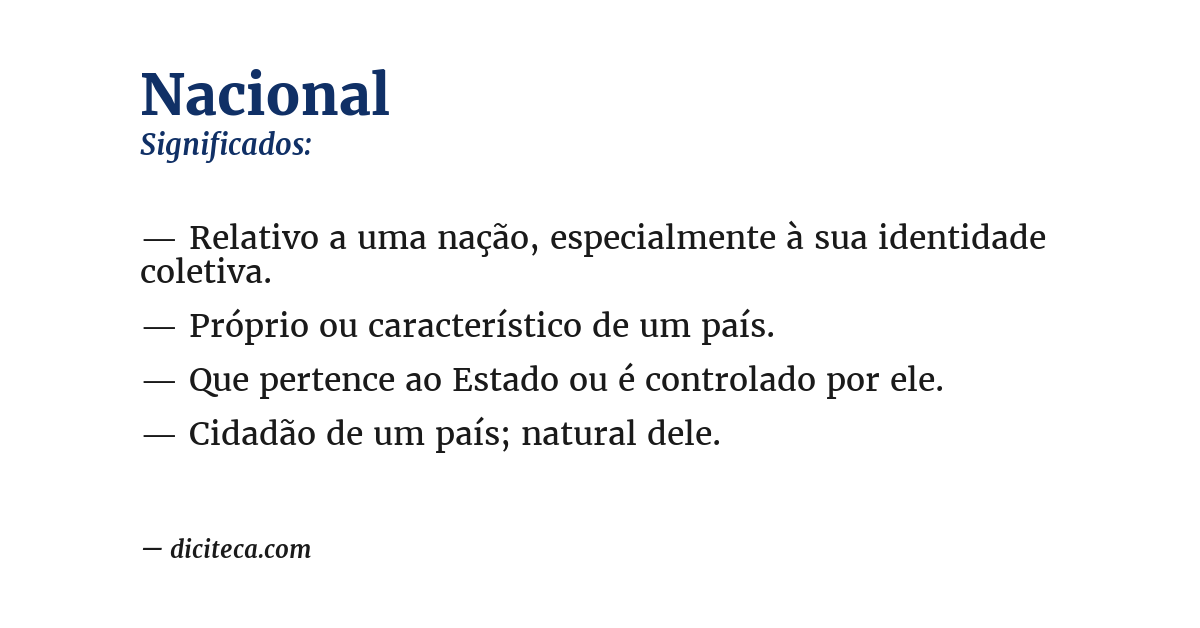 Significado de nacional