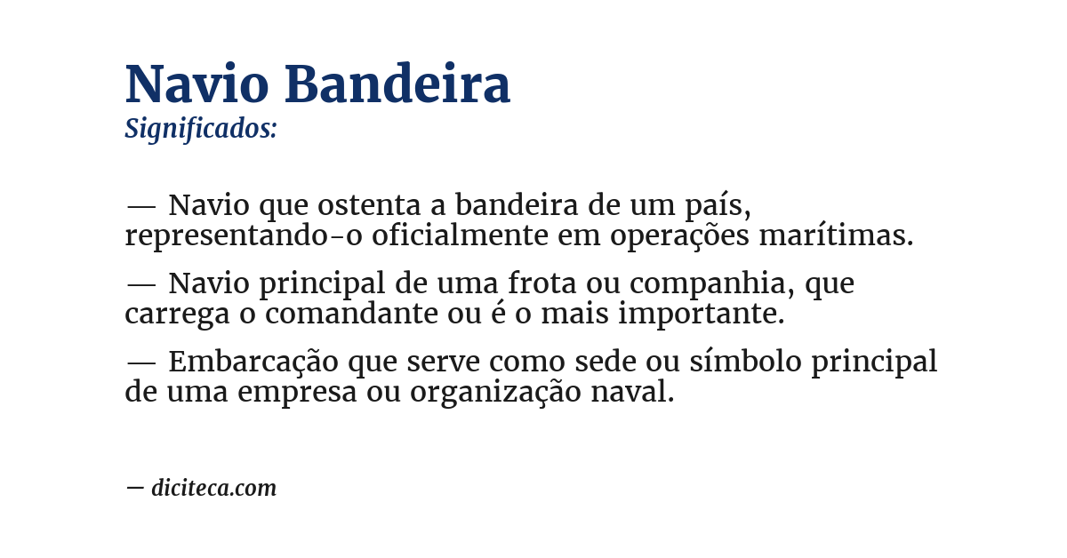 Significado de navio bandeira