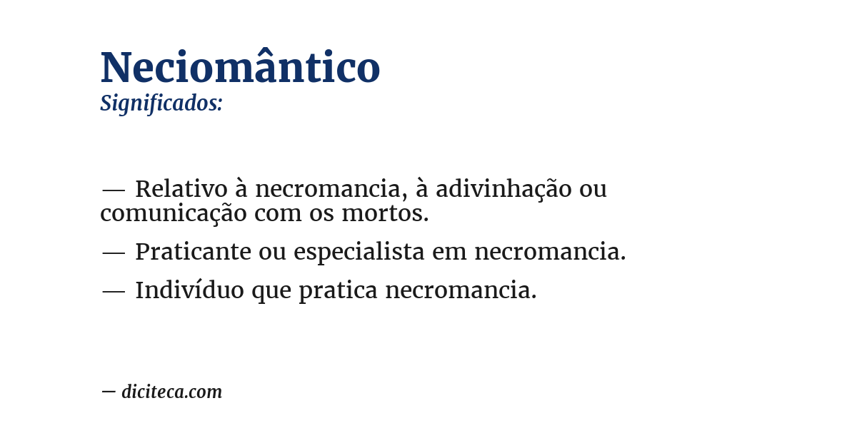 Significado de neciomântico