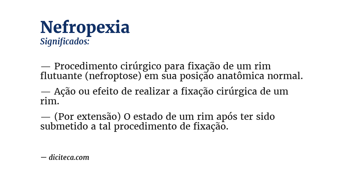Significado de nefropexia