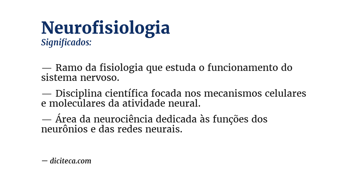 Significado de neurofisiologia