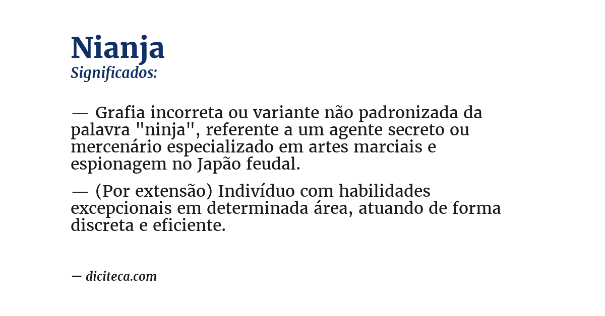 Significado de nianja