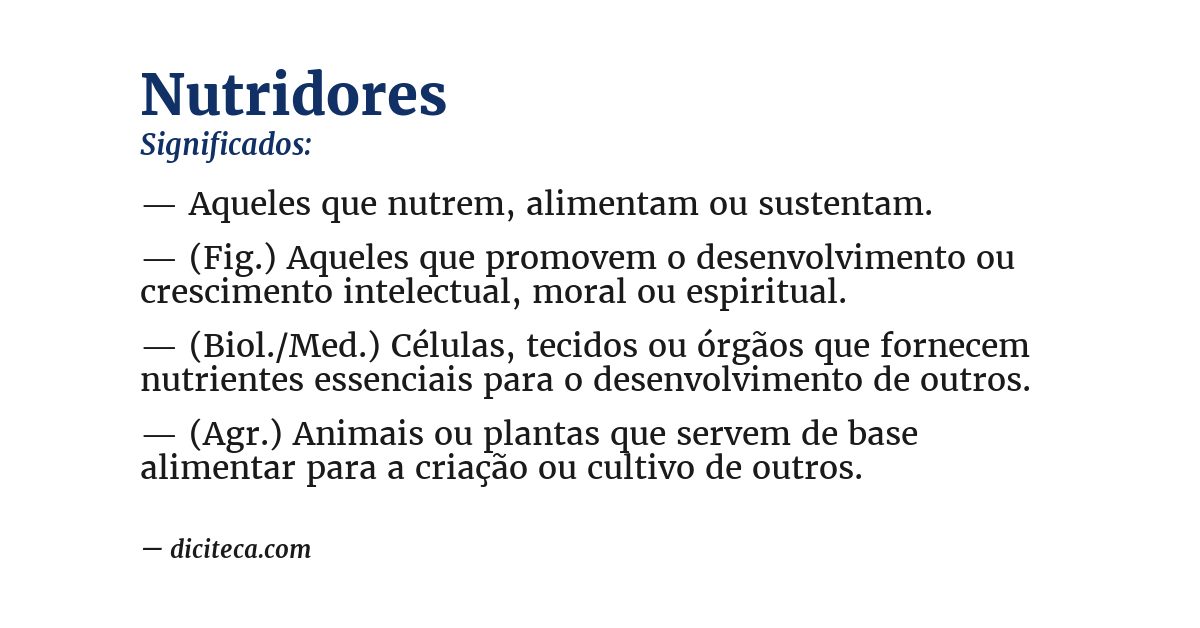 Significado de nutridores