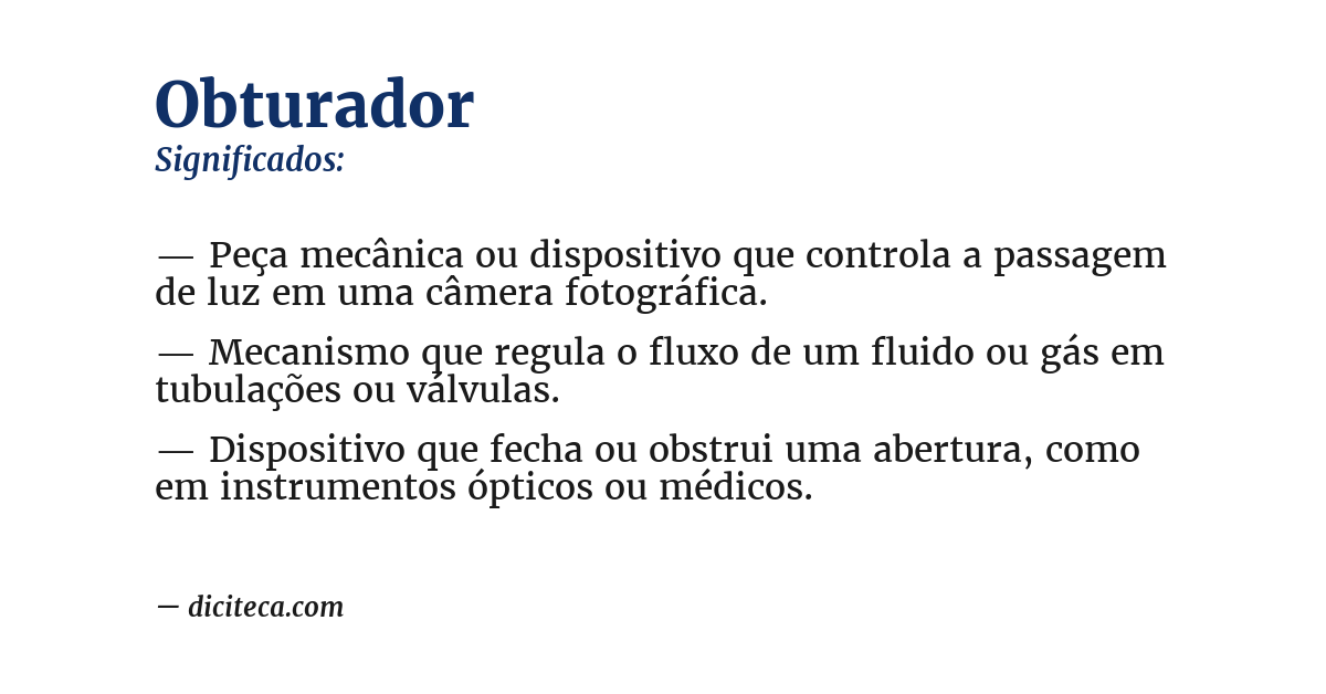 Significado de obturador