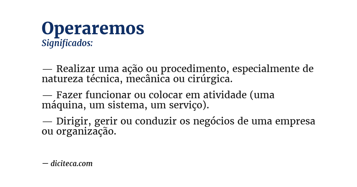 Significado de operaremos