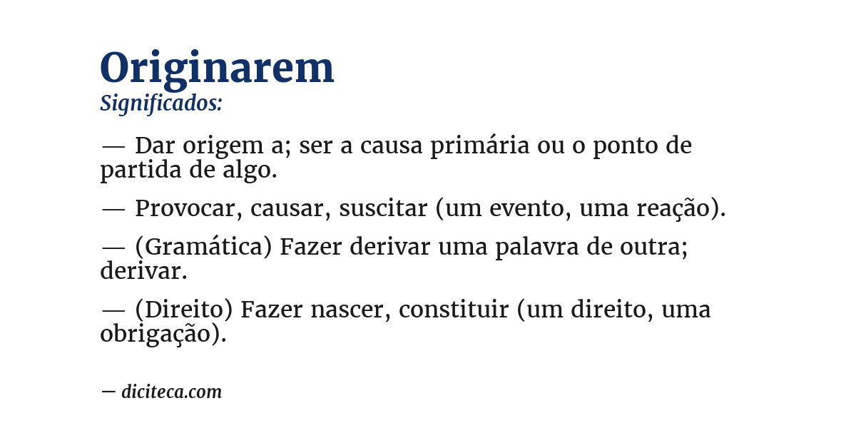 Significado de originarem