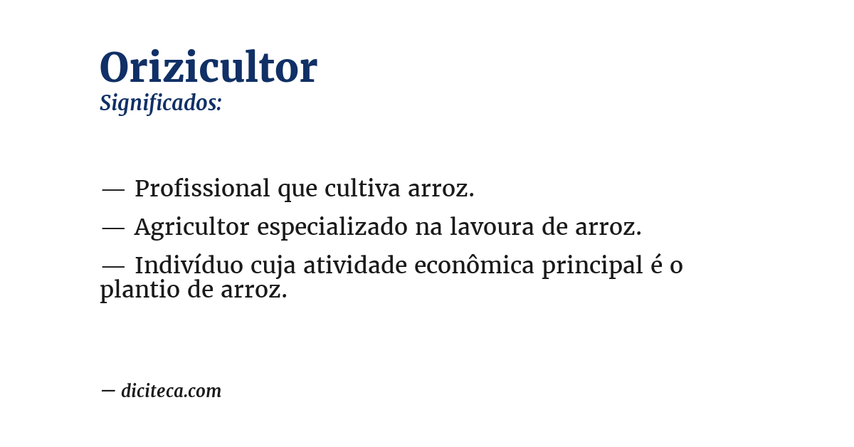 Significado de orizicultor